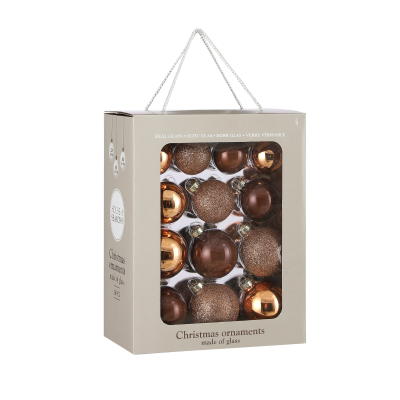 Lot de 26 boules de Noël marron
