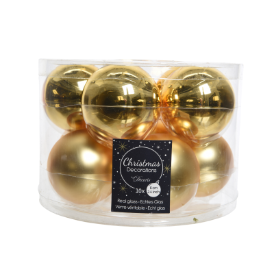 Lot de 8 boules de Noël / Or - diamètre 7cm