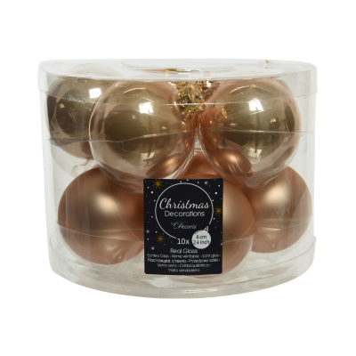 Lot de 10 boules de Noël rose pâle