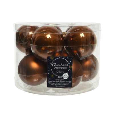 Lot de 10 boules de Noël / Cannelle