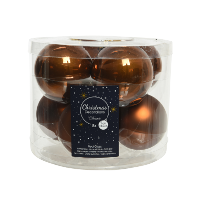 Lot de 8 boules de Noël / Cannelle