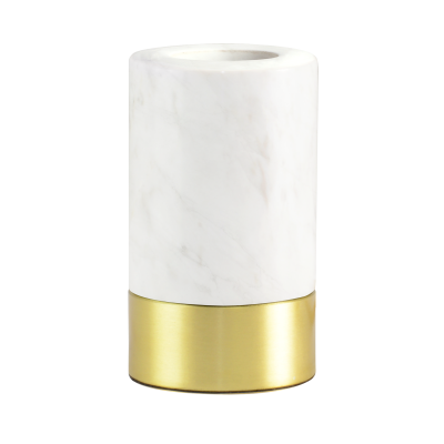 Socle de table romance marbré blanc