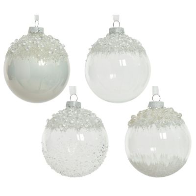 Boule de Noël blanche à perles