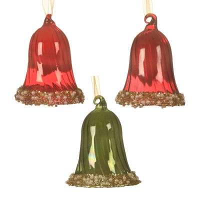 Cloche de Noël avec perles et paillettes
