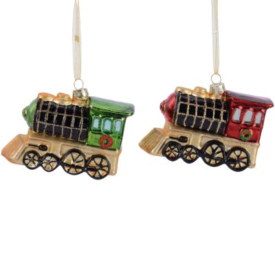 Train de Noël rouge et vert