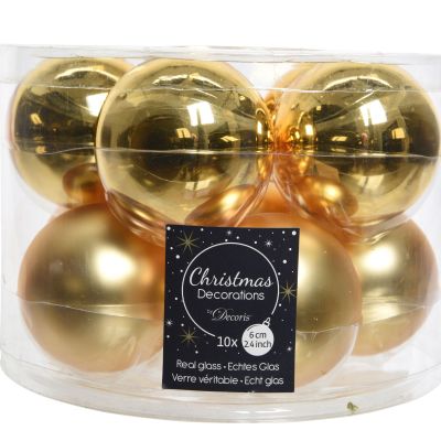 Lot de 10 boules de Noël / Or - Ø6cm