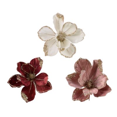 Fleur en velours à clip