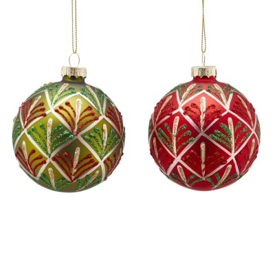 Boules de Noël rouge et vert