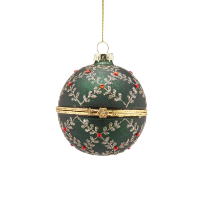 Boule de Noël avec feuilles dorées