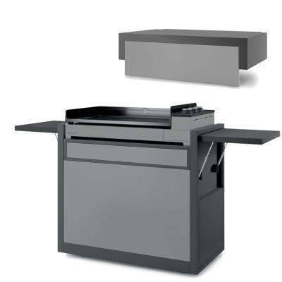 Plancha gaz Premium 75 acier noir/gris + chariot + capot 