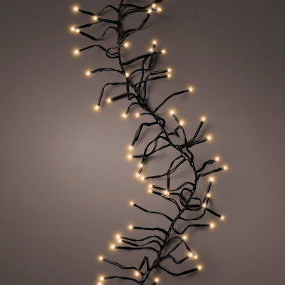 Guirlande lumineuse Led guirlande grappe 8 fonctions effet clignotant - 1000cm-1128l - noir/blanc classique 