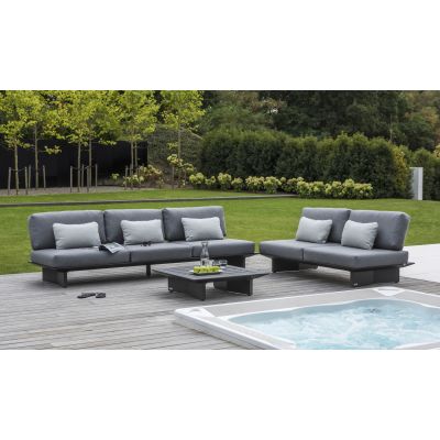 Salon d'angle anthracite Arbon (2 places + 2places)