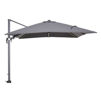 Parasol déporté Hawai led 3x3 m - Toile gris foncé mat anthracite (pied non inclus)