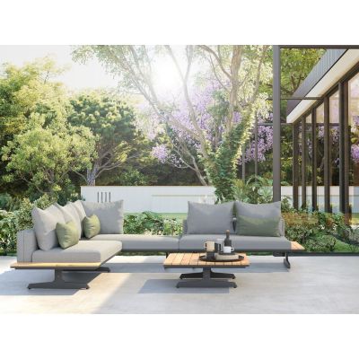 Salon de jardin modulable Endless (2 modules + table)